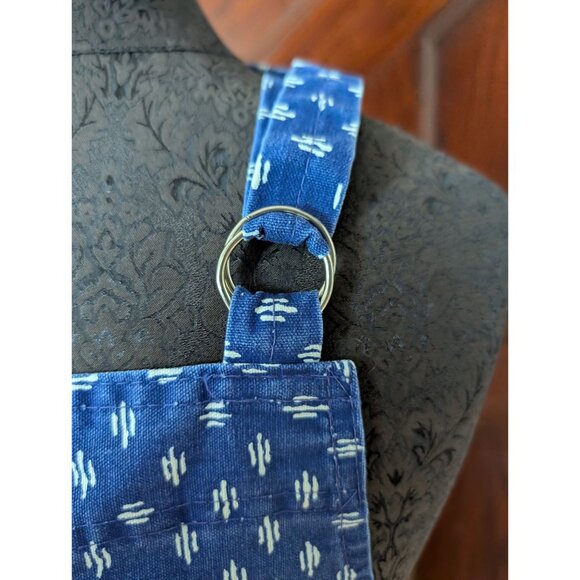 Vintage Crackers Copco Blue White Apron With Adjustable Neck & Waist - Picture 3 of 5